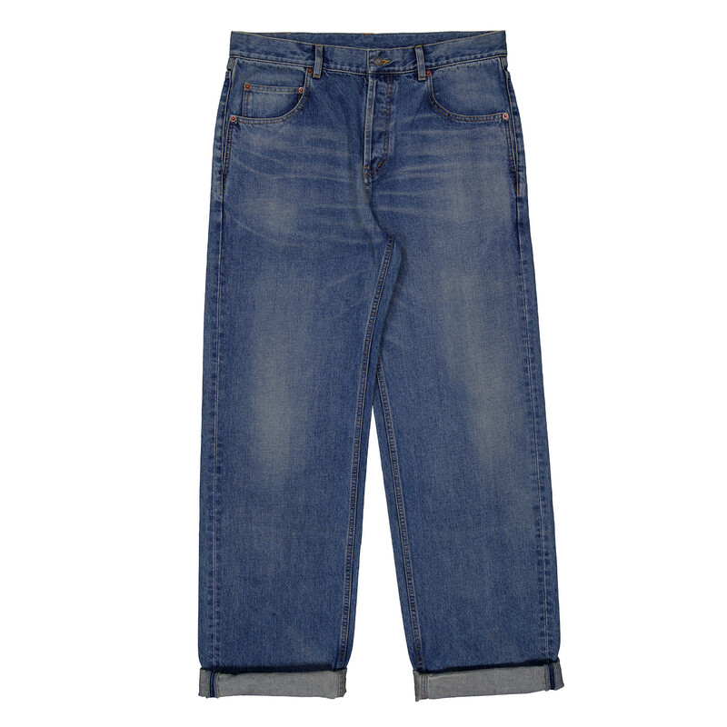 Saint Laurent Blue Beat Denim Loose-Fit Jeans, Waist Size 31