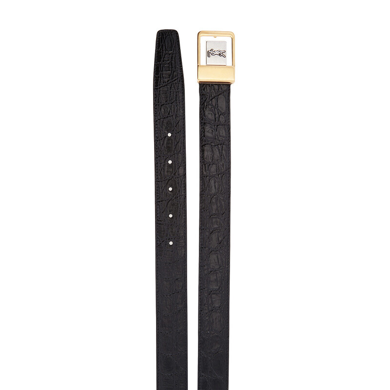Saint Laurent Boucle LA 66 Leather Belt, Size 85 756499 1ZQ0X 1000