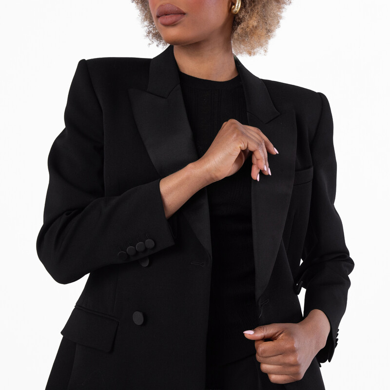 Saint Laurent Double-Breasted Tuxedo Jacket, Brand Size 38 (US