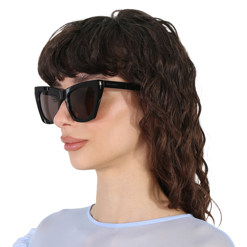 Saint Laurent Grey Cat Eye Ladies Sunglasses SL 214 KATE 001  display picture 1