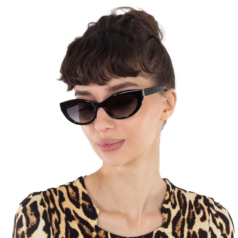 Saint Laurent Grey Gradient Cat Eye Ladies Sunglasses SL M115 002