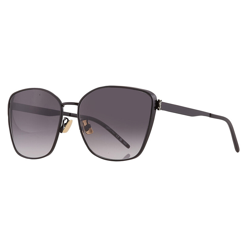 LAURENT LARGE SILVER 最安値！ Saint Laurent Grey Gradient Oversized Ladies Sunglasses SL M98 002