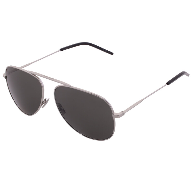 Saint Laurent Grey Pilot Unisex Sunglasses SL 800 002 59 889652561103 ...