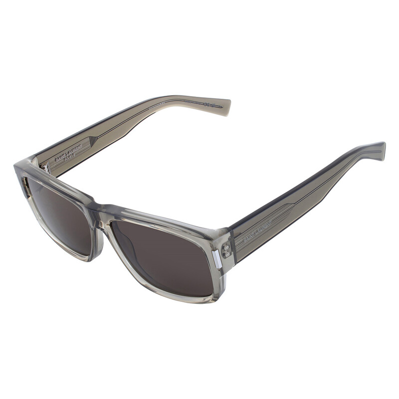 ? AUTHENTIC Saint Laurent SL 689 Square Sunglasses – Transparent Grey Saint Laurent SL 689 Square Acetate Black Sunglasses Grey  main image 4