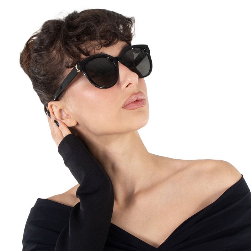 Saint Laurent Grey Round Ladies Sunglasses SL M29 003 52