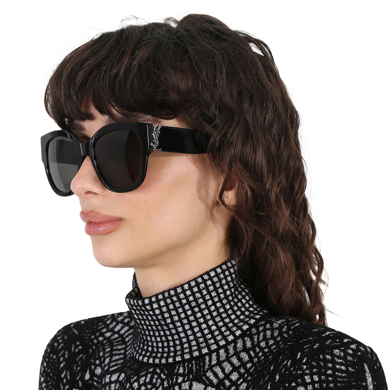 Saint Laurent Grey Round Ladies Sunglasses SL M95/F 005 56