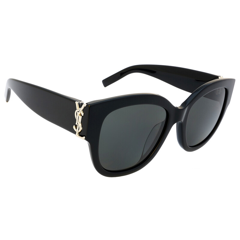 Saint Laurent Grey Round Ladies Sunglasses SL M95/F 005 56