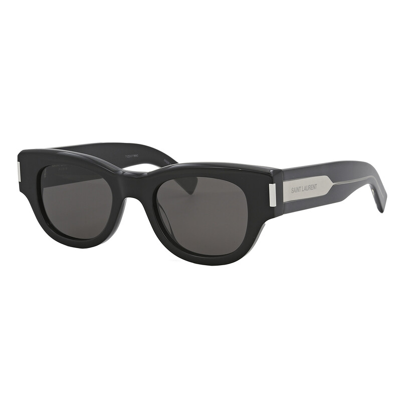 リンダマン☆ Yves Saint Laurent サングラス レディース Saint Laurent Women's Oversized Cat Eye Sunglasses, Shiny Black