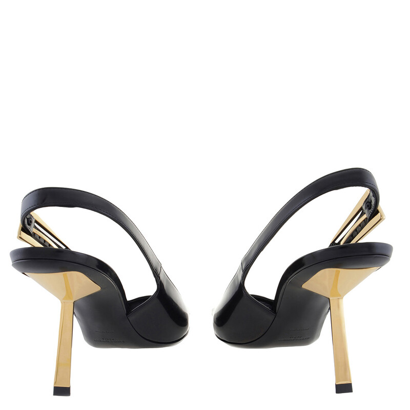 Saint Laurent Lee 75 Leather Slingback Pumps, Brand Size 40 ( US