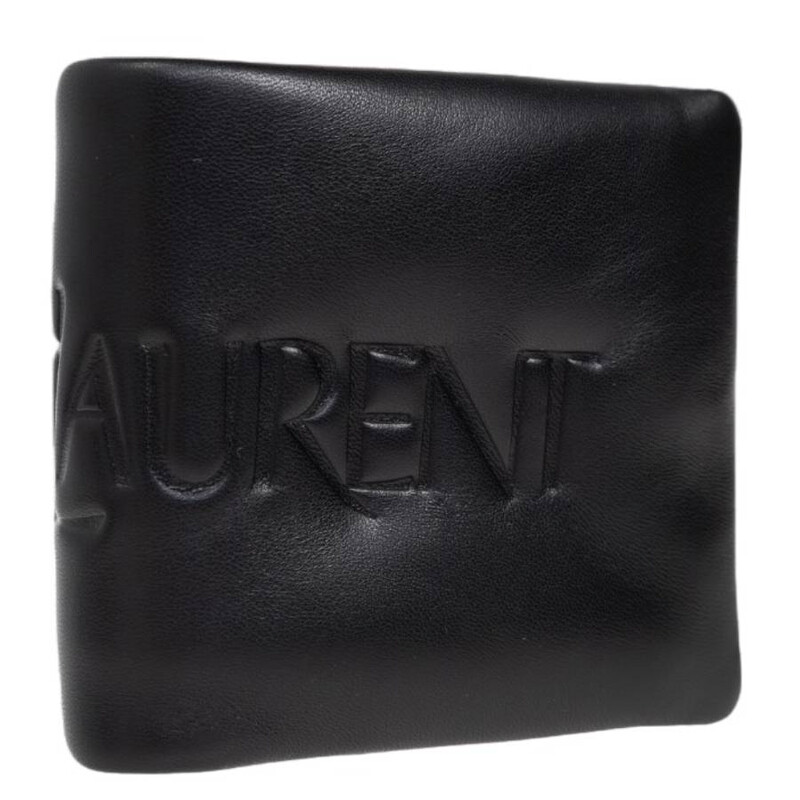 Saint Laurent Logo Embossed Leather Wallet 801684 AADT2 1000