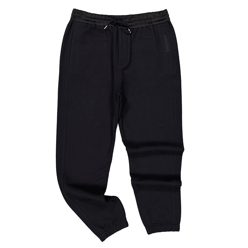 Saint Laurent Men's Embroidered-Logo Cotton Track Pants, Size
