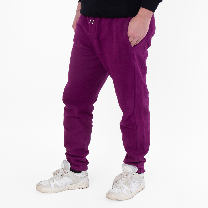 Saint Laurent Men's Fuchsia Embroidered-Logo Cotton Track Pants