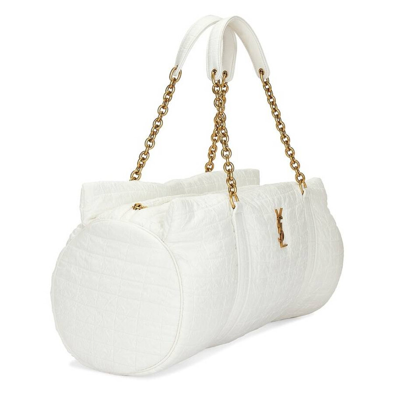 YVES SAINT LAURENTホワイト キルティングチェーシ18.5*10 Saint Laurent Milky White Gloria Travel Bag 757209 FAC8J 1916