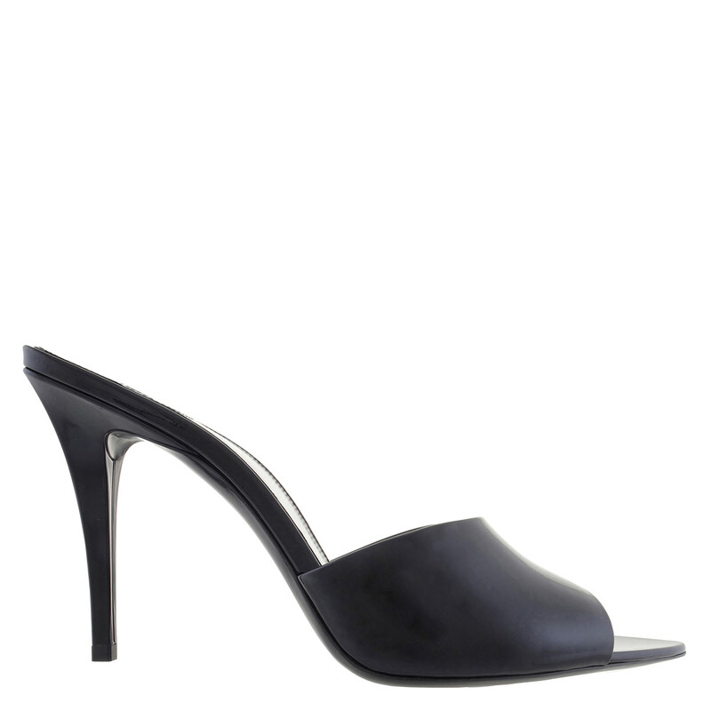 Saint Laurent Patent Leather Romy Mule Sandals, Brand Size 37 ( US