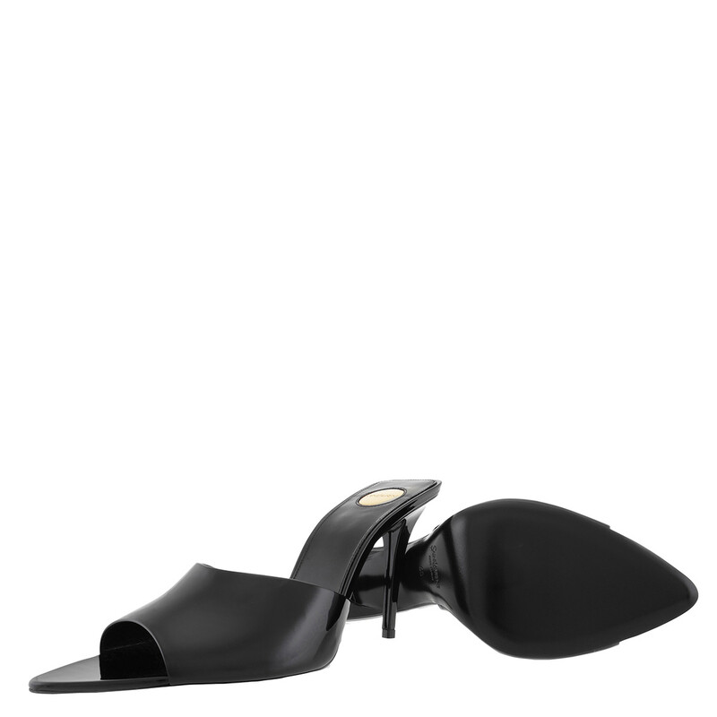Saint Laurent Patent Leather Romy Mule Sandals, Brand Size 37 ( US