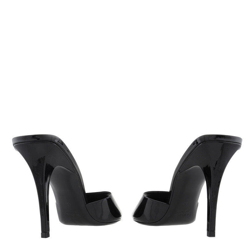 Saint Laurent Patent Leather Romy Mule Sandals, Brand Size 37 ( US