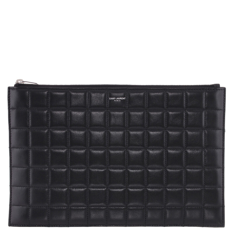 Saint Laurent Quilted Leather Logo Pouch 760708 AAB8V 1000