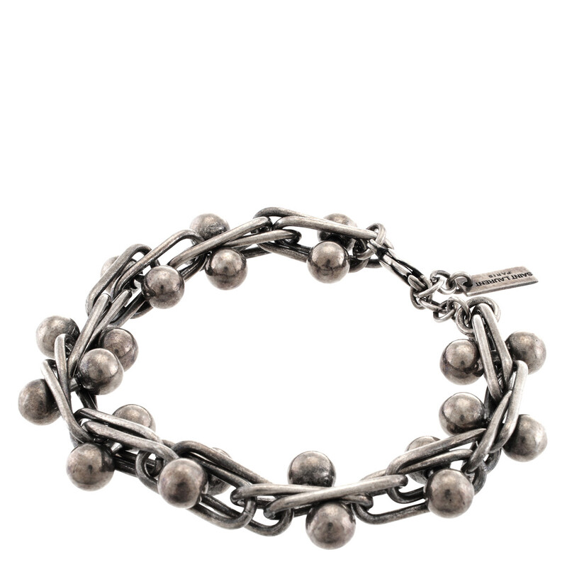 Saint Laurent Rope-Chain Bracelet, Size S 801111 Y1500 8142
