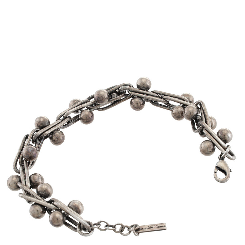 Saint Laurent Rope-Chain Bracelet, Size S 801111 Y1500 8142