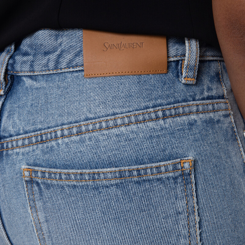 Saint Laurent Sicily Blue Denim Nico Low-Rise Jeans, Waist Size 26