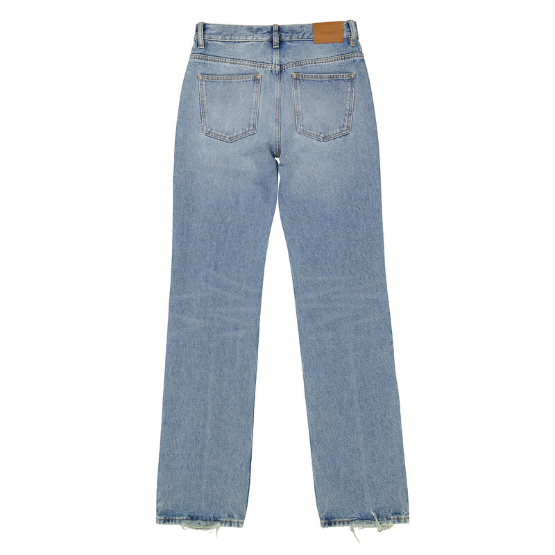 Saint Laurent Sicily Blue Denim Nico Low-Rise Jeans, Waist Size 26