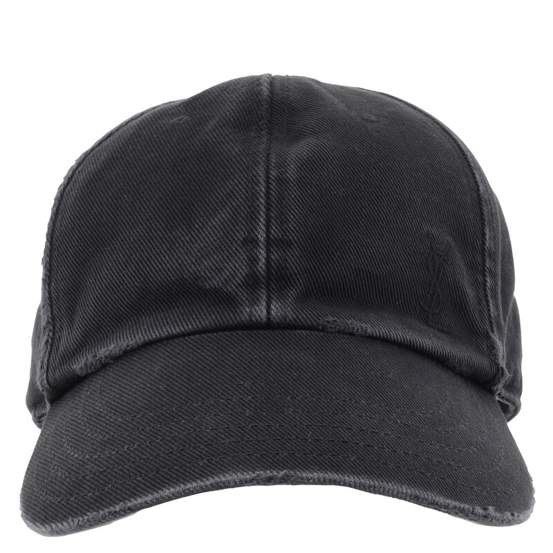 SAINT LAURENT ブラック キャップ サイズ59 Saint Laurent Washed Denim Cassandre Cap, Size 59 783411 3YP57