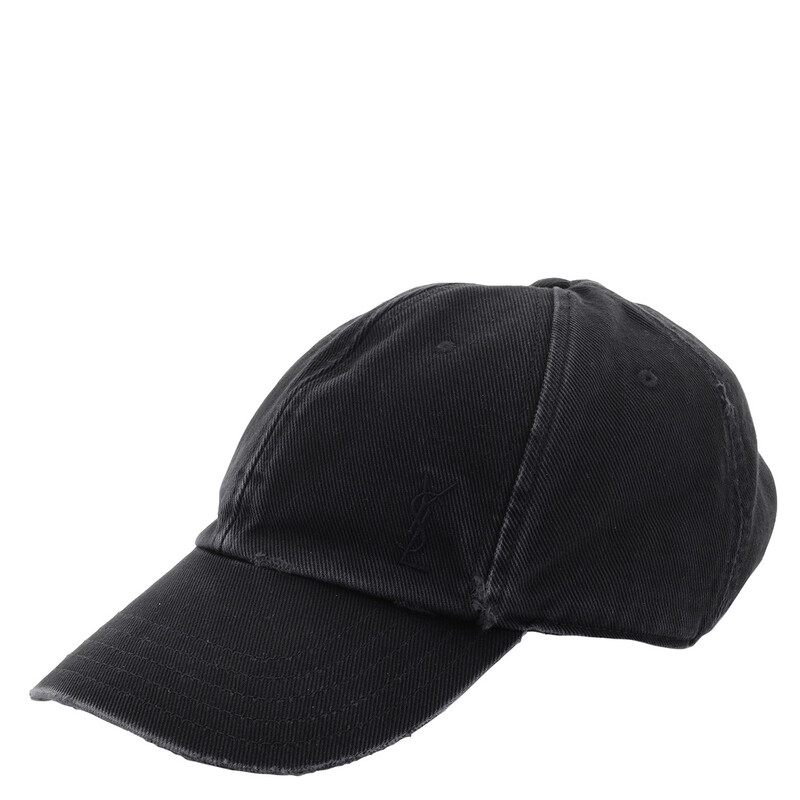 Saint Laurent Washed Denim Cassandre Cap, Size 59 783411  display picture 1
