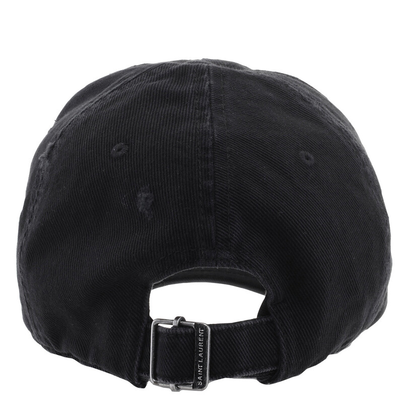 Saint Laurent Washed Denim Cassandre Cap, Size 59 783411 3YP57