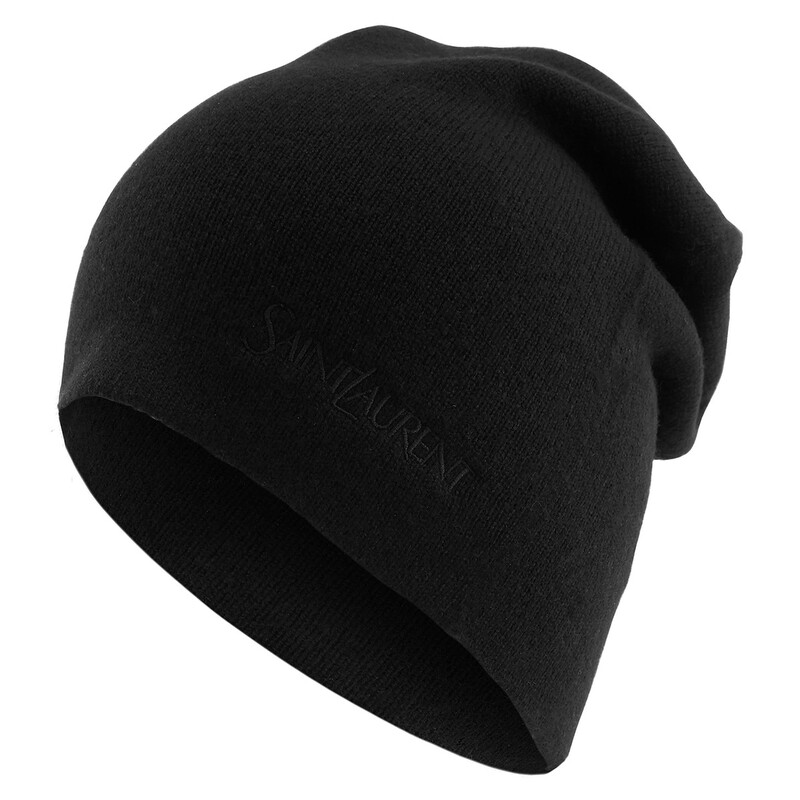 帽子 SAINT LAURENT beanie Saint Laurent Womens Cashmere Logo Beanie, Size Small 802666 3Y205