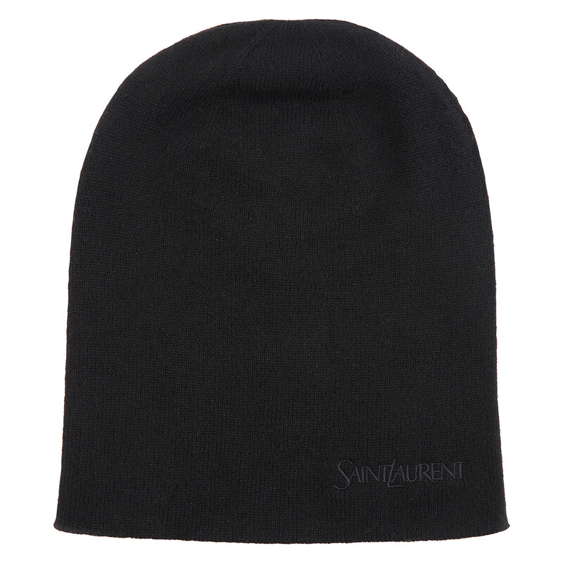 Saint Laurent Womens Cashmere Logo Beanie, Size Small 802666 3Y205