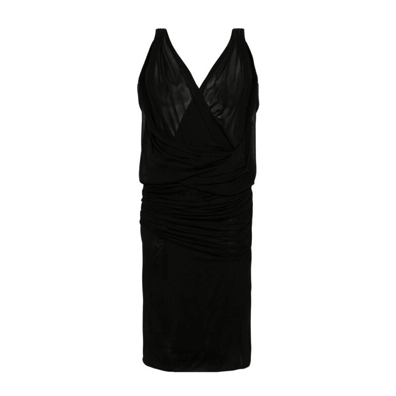 Saint Laurent Womens Draped V-Neck Sleeveless Dress, Brand Size 38 779418  Y096Q 1000 - Clothing - Jomashop