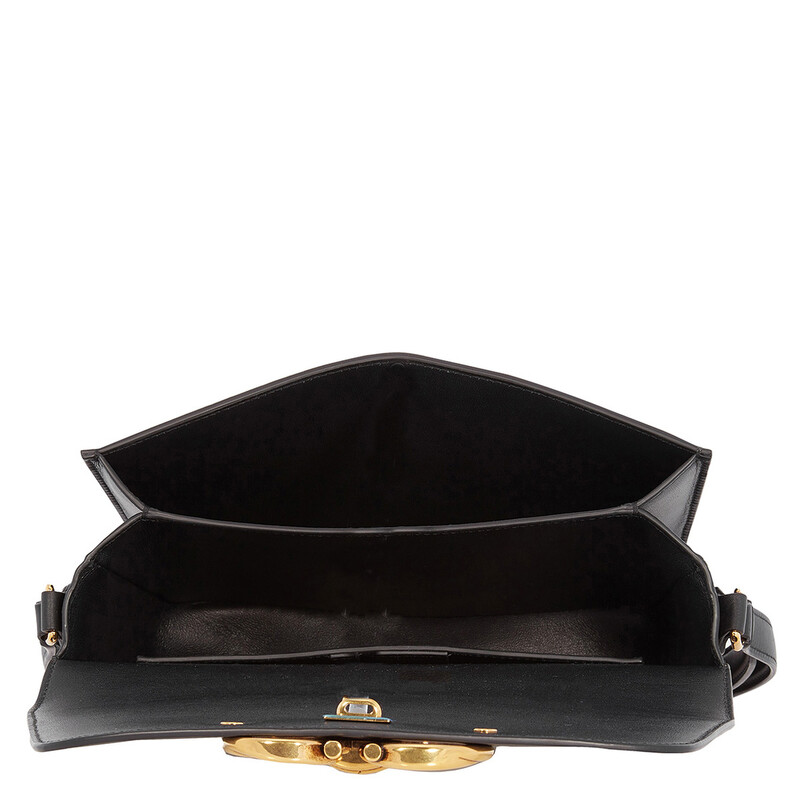 トップス salvatoreFerragamo Ferragamo Salvatore Ferragamo Black Leather Trapezio Crossbody Bag