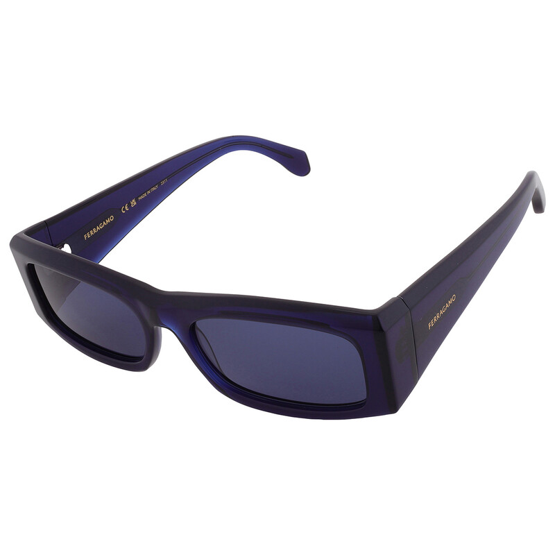 Ferragamo Salvatore Ferragamo Blue Rectangular Men's Sunglasses