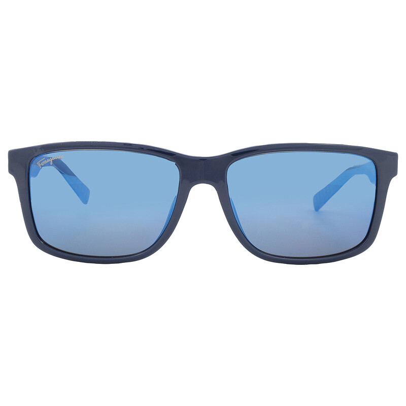 Ferragamo Salvatore Ferragamo Blue Rectangular Men's Sunglasses