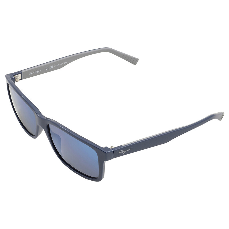 Ferragamo Salvatore Ferragamo Blue Rectangular Men's Sunglasses