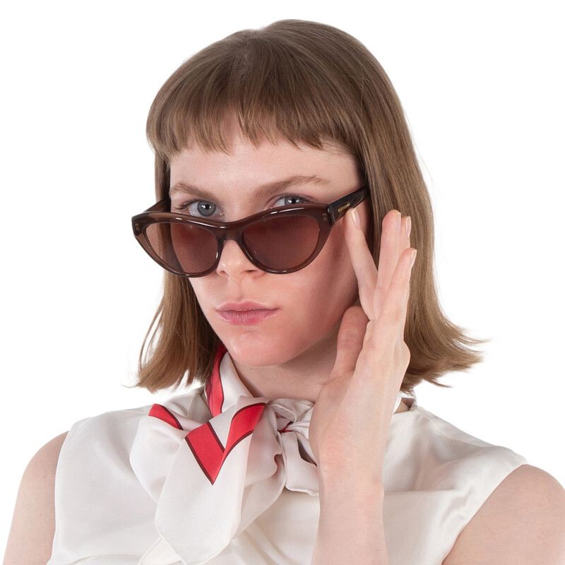 Ferragamo Salvatore Ferragamo Brown Cat Eye Ladies Sunglasses