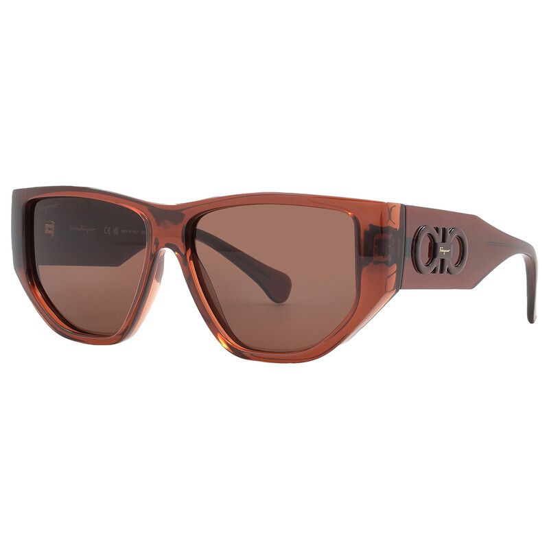 Ferragamo Salvatore Ferragamo Brown Geometric Unisex Sunglasses