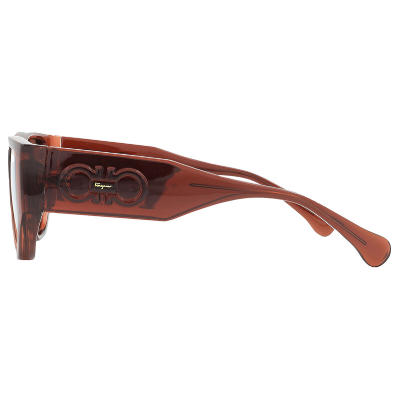 Ferragamo Salvatore Ferragamo Brown Geometric Unisex Sunglasses