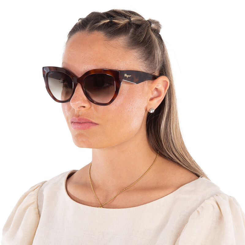 Ferragamo Salvatore Ferragamo Brown Gradient Cat Eye Ladies