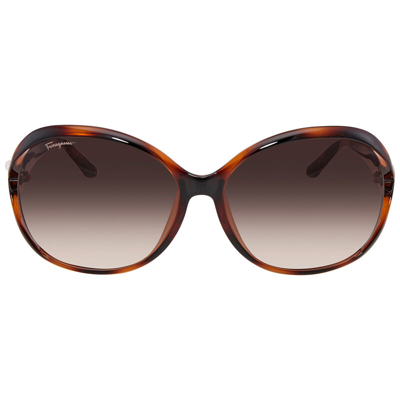Ferragamo Salvatore Ferragamo Brown Gradient Oval Sunglasses