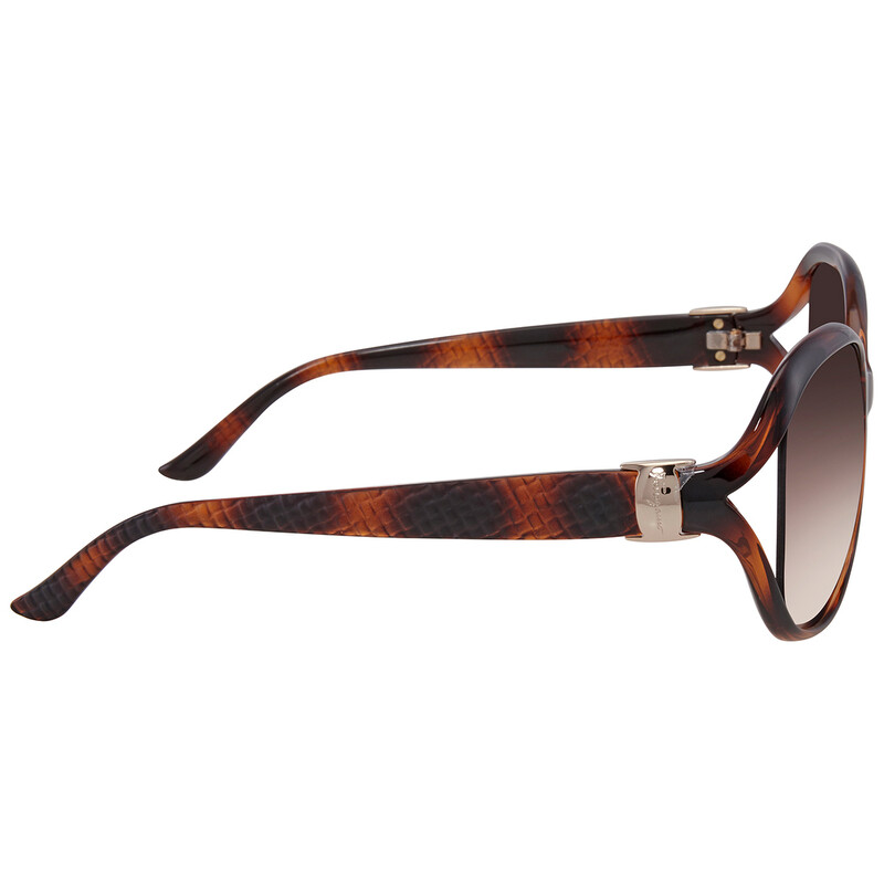 Ferragamo Salvatore Ferragamo Brown Gradient Oval Sunglasses 