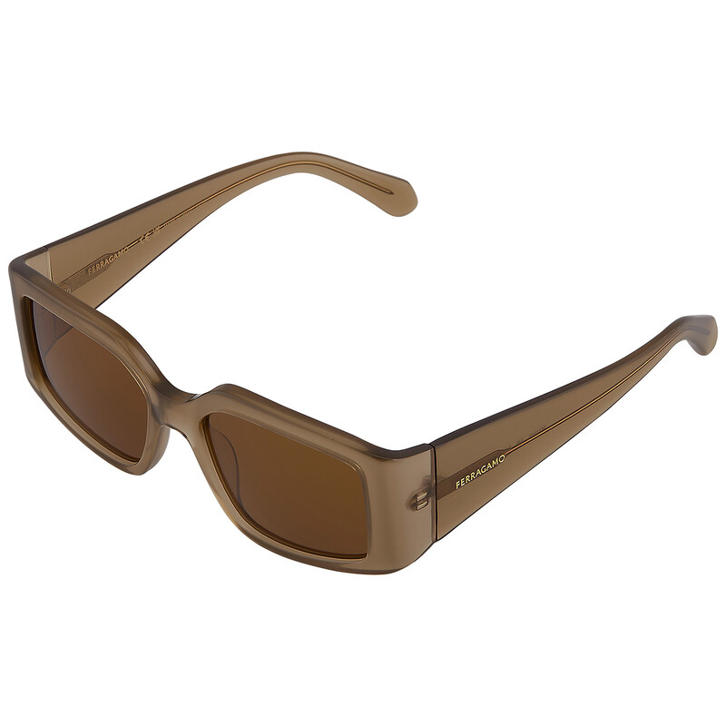 Ferragamo Salvatore Ferragamo Brown Irregular Ladies Sunglasses