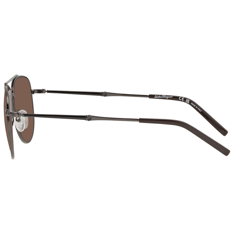 Ferragamo Salvatore Ferragamo Brown Pilot Unisex Sunglasses  display picture 2