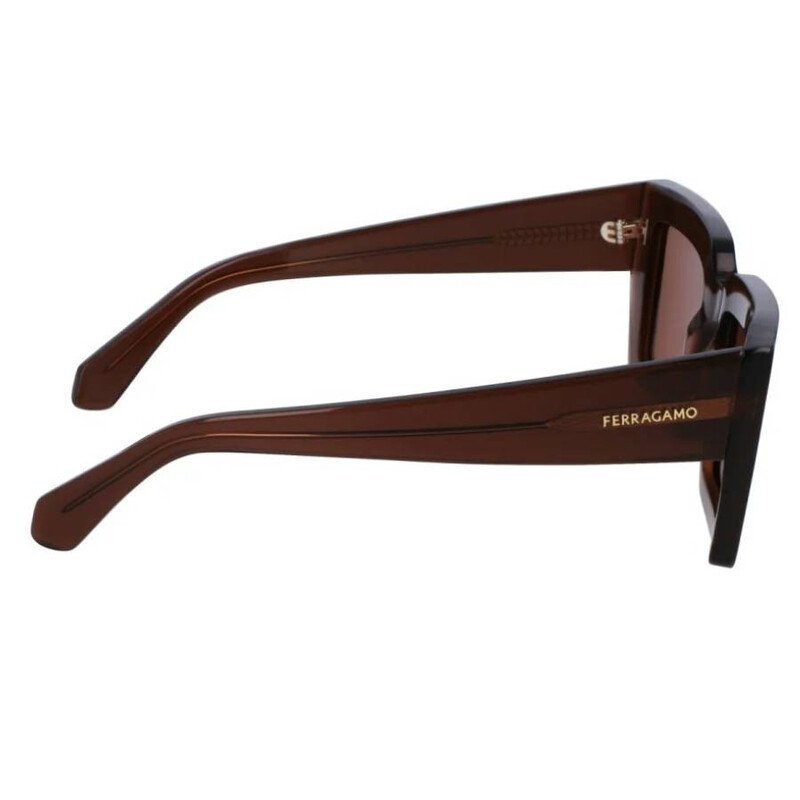 Ferragamo Salvatore Ferragamo Brown Rectangular Ladies Sunglasses