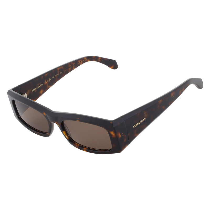 Ferragamo Salvatore Ferragamo Brown Rectangular Men's Sunglasses