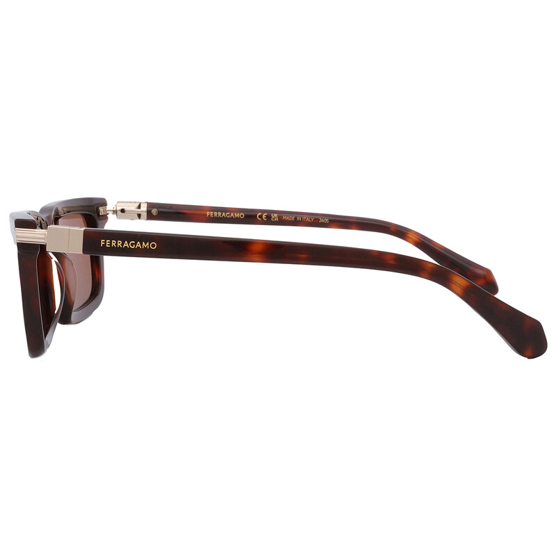 Ferragamo Salvatore Ferragamo Brown Rectangular Men's Sunglasses