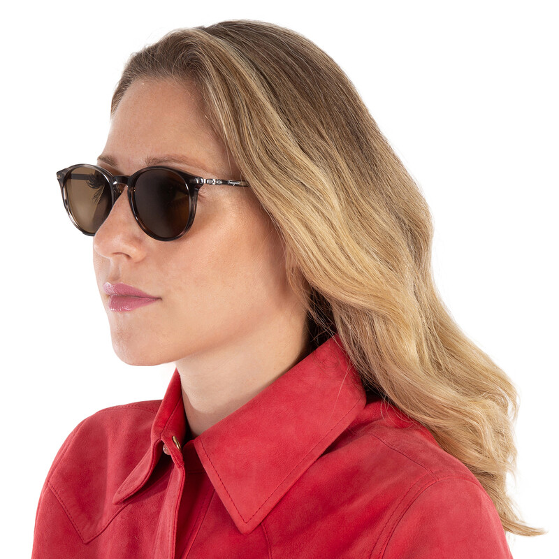 Ferragamo Salvatore Ferragamo Brown Round Ladies Sunglasses SF911S