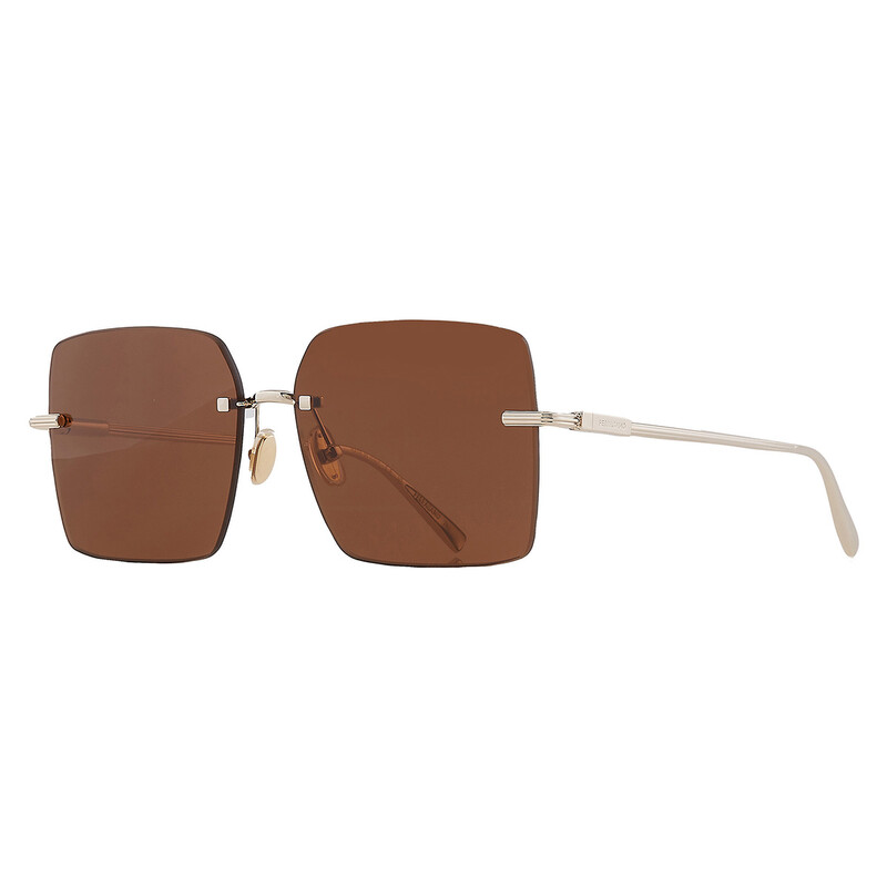 Ferragamo Salvatore Ferragamo Brown Square Ladies Sunglasses
