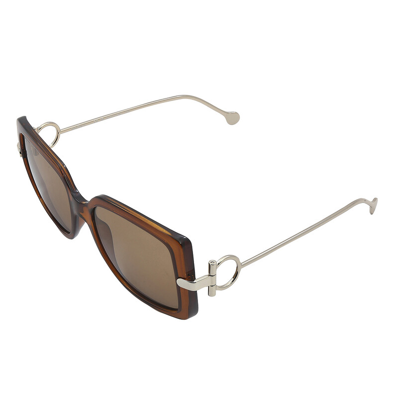 Ferragamo Salvatore Ferragamo Brown Square Ladies Sunglasses