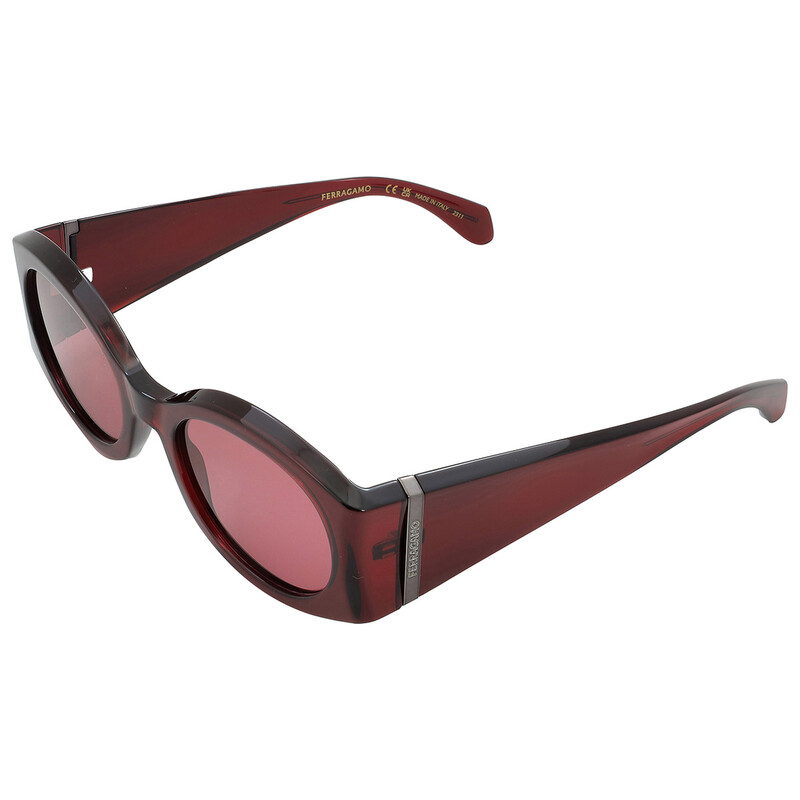 Ferragamo Salvatore Ferragamo Burgundy Oval Ladies Sunglasses